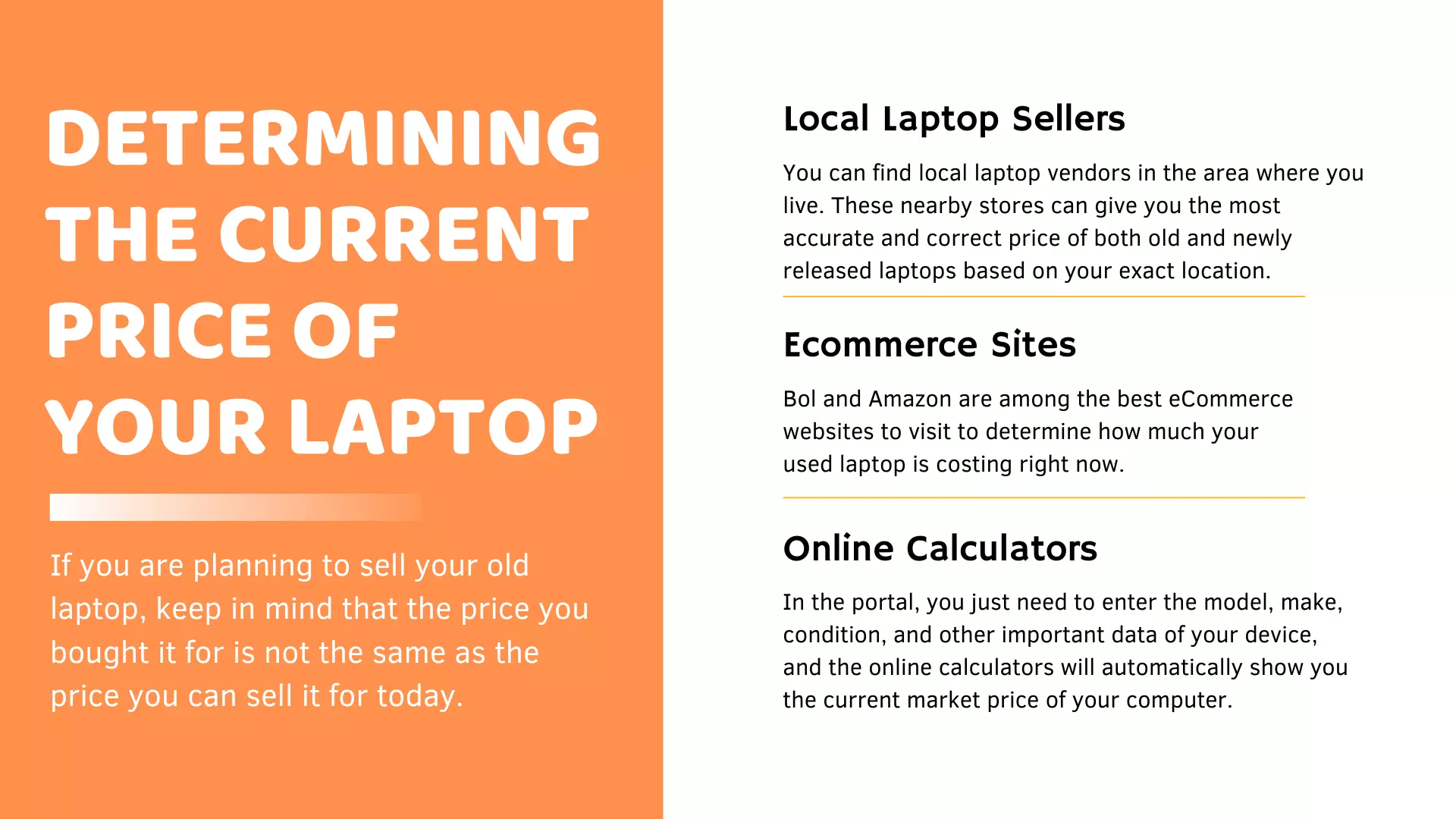 Determining the current price of your laptop